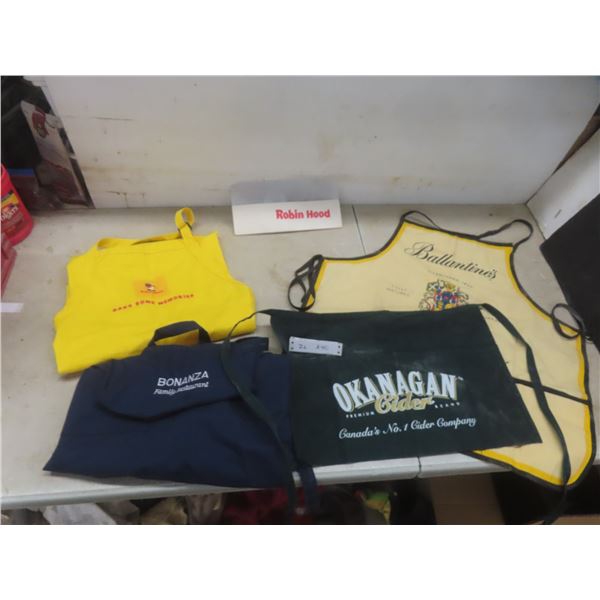 Robin Hood Apron "Bake Some Memories" w/ Chefs Hat, Ballantines, Bonanza, and Okanagon Server Apron