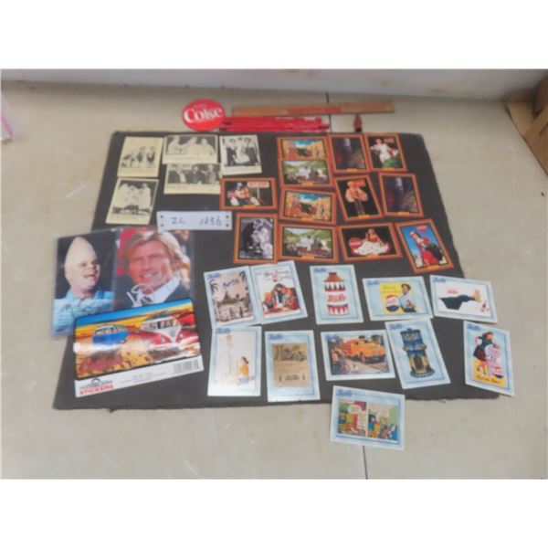 Collector Cards Including Pepsi, Coca-Cola, Three Stooges, Five Pencils, Vintage Coke Bottle Pencil