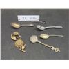 Image 1 : Birks Silver Spoon Brooch, Canadian Curling Spoon, Distressed Scalloped Sugar Spoon, and Antique Br