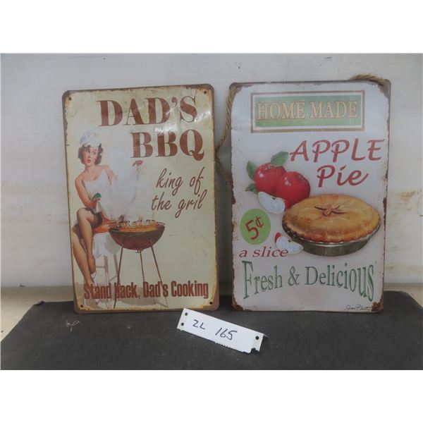 Two Modern Metal Signs