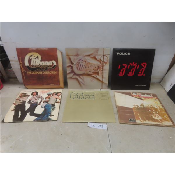Six Rock Albums Including Chicago, The Police, Deep Purple, and Led Zeppelin