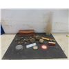 Image 1 : Aladdin Lamp Chimney, Brass Coat Hooks, Vintage Door Knobs, Scotch Tape Tin Ruler With Fulkerson Dr