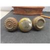 Image 4 : Aladdin Lamp Chimney, Brass Coat Hooks, Vintage Door Knobs, Scotch Tape Tin Ruler With Fulkerson Dr