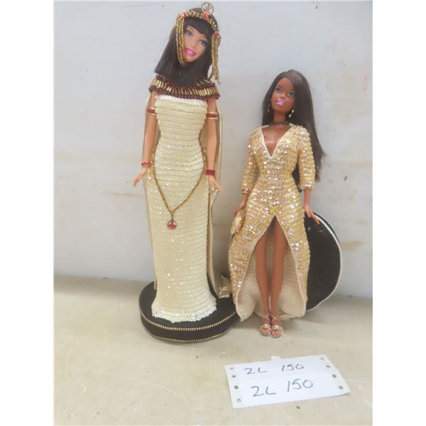 Two Exotic Barbies Including Princess of the Nile Barbie and Hollywood Gown Barbie