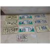 Image 1 : Ten License Plates Including 1971 Manitoba, Motorcycle Plate, Two Ontario, and 1976 Saskatchewan