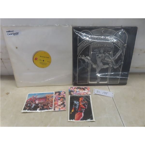 Two Rolling Stones Albums and Two Factory-Sealed Sticker Packs