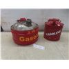 Image 1 : Two Metal Gas Containers, One Missing Cap