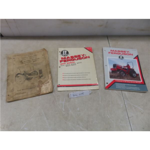 Three Massey Ferguson Tractor Manuals for Models 44K, 230, 235, 240, 245, and 250