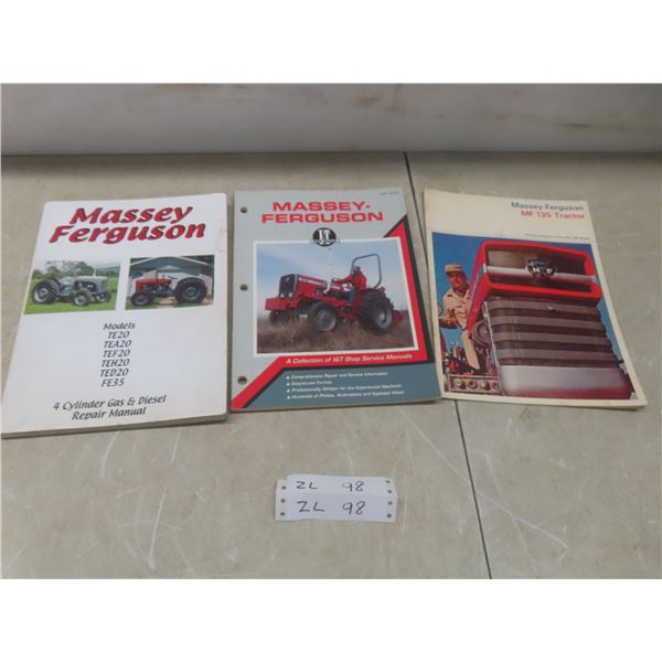 3 Massey Ferguson Tractor Manuals, Models MF 202, MF 135, TE, TEA, TEF, TEH, TED20