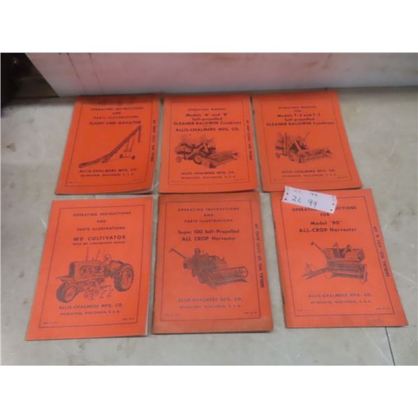 6 Allis-Chalmers Combines, Cultivators, Harvester Manuals
