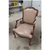Image 7 : Two Leather and Wood Arm Chairs, Very Detailed