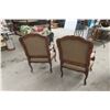 Image 9 : Two Leather and Wood Arm Chairs, Very Detailed