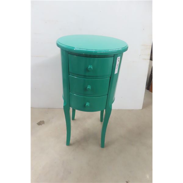 Stand With Three Drawers Painted, 30" High, 16" Diameter