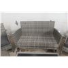 Image 2 : Six Piece Sunroom Or Patio Wicker Style Set - 2 Arm Chairs, 2 Stands, Décor