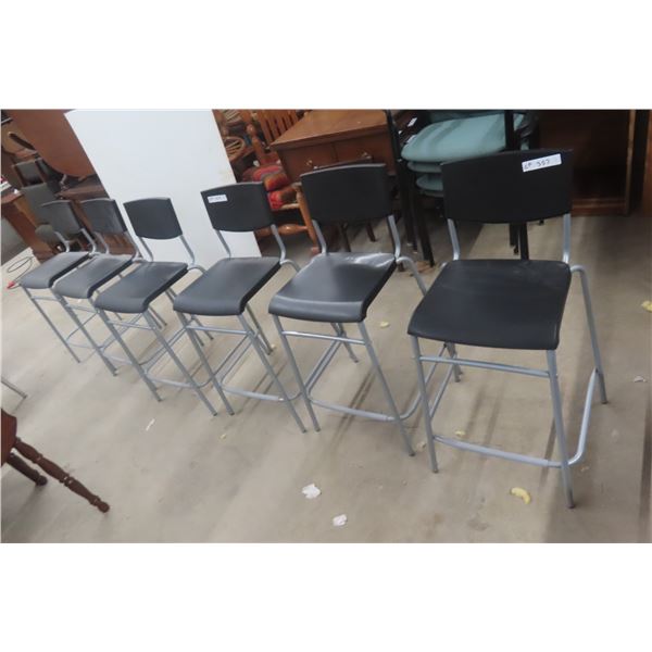 Six Stackable Bar Style Stools