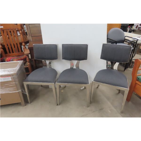 Three Modern Chrome Chairs