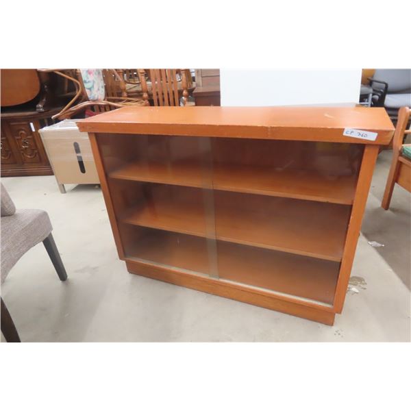 Rolling Display Case With Sliding Glass, 34" x 48" x 14 1/2"