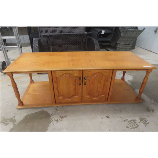 Oak Coffee Table, 22" x 27" x 65"