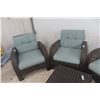 Image 7 : Five Piece Wicker Sunroom Or Patio Set  - 2 Chairs, Coffee Table and Ottaman