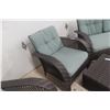 Image 9 : Five Piece Wicker Sunroom Or Patio Set  - 2 Chairs, Coffee Table and Ottaman