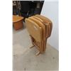 Image 2 : Four Folding Wooden TV Tables In Rack