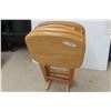 Image 3 : Four Folding Wooden TV Tables In Rack