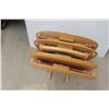 Image 4 : Four Folding Wooden TV Tables In Rack
