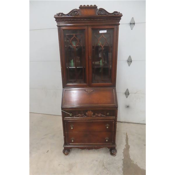 Walnut Secretary 76" x 28" x 16"