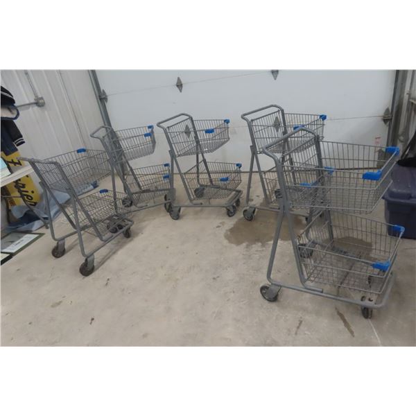 Five Shopping Carts, Double Basket