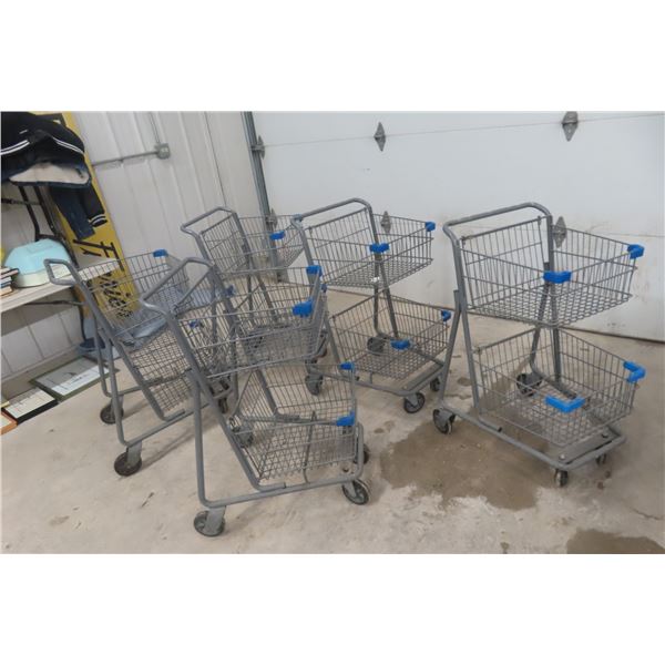 Five Shopping Carts, Double Basket