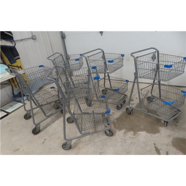 Five Shopping Carts, Double Basket