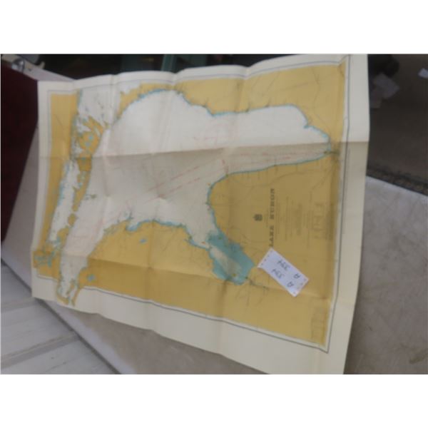 Rare 1931 Map of Lake Huron 41" x 30", Excellent Condition!