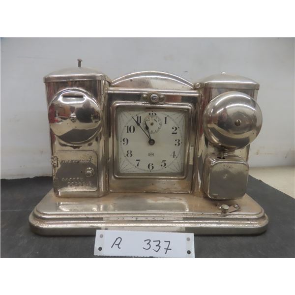 Rare Antq Darche Mfg Co Flash Light Electric Alarm Bank and Clock