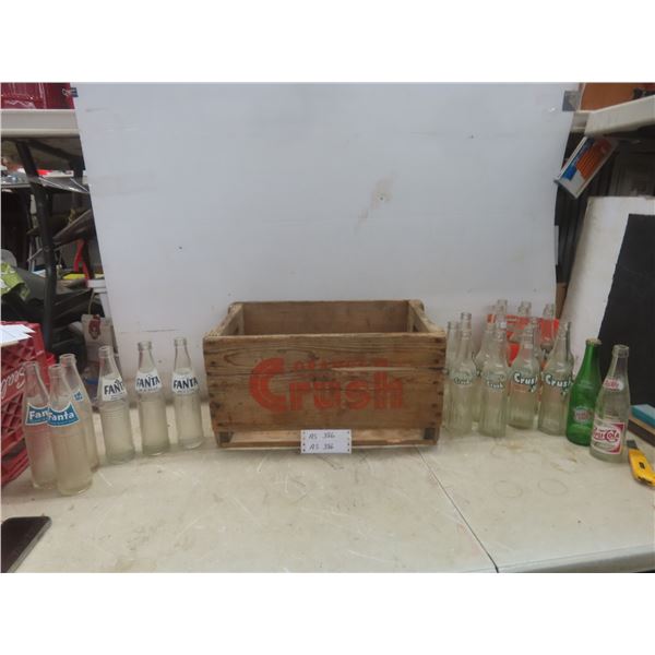 Orange Crush Crate (10" x 19" x 12") w/ 24 Soda Bottles (Fanta, Pepsi-Cola, Canada Dry