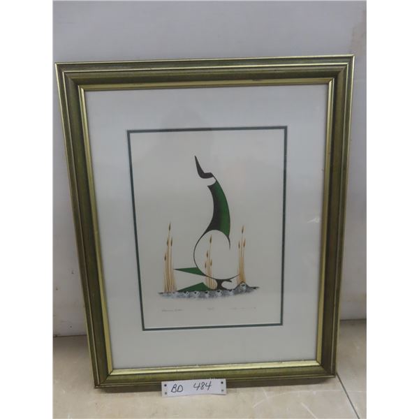 Vtg Peguis First Nation Leo Sweetpea Neilsen Pro Framed Signed Numbered Lithographed Print