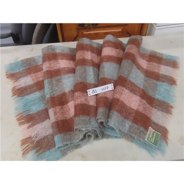 Vtg Eaton’s Mohair Throw Blanket, Made in Scotland