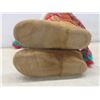Image 2 : Vtg First Nations Cree Beaded Rabbit Fur Trim Buckskin Moccasins/Mukluks, Soles 10 Inches in Length