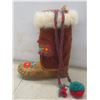 Image 3 : Vtg First Nations Cree Beaded Rabbit Fur Trim Buckskin Moccasins/Mukluks, Soles 10 Inches in Length
