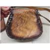 Image 13 : Vtg 1970s Boho Hippie Tooled/Painted Leather Purse w/ Real Fur Change Purse