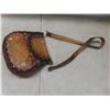 Image 14 : Vtg 1970s Boho Hippie Tooled/Painted Leather Purse w/ Real Fur Change Purse