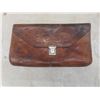 Image 2 : Vtg 1970s Boho Hippie Tooled/Painted Leather Purse w/ Real Fur Change Purse