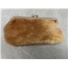 Image 7 : Vtg 1970s Boho Hippie Tooled/Painted Leather Purse w/ Real Fur Change Purse