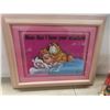 Image 2 : Vtg Garfield Lot Incl 3D Picture in Frame, Ornament in Box, Plush and Adult Large Sweatshirt
