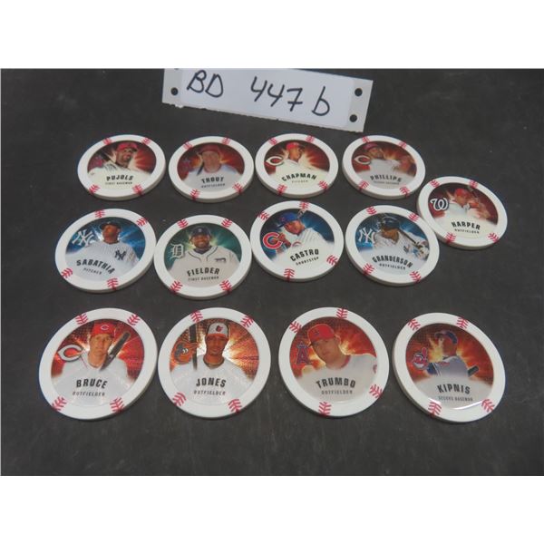 Rare 2013 Topps MLB Baseball Poker Chips Incl Trout, Harper, Pujols and Others