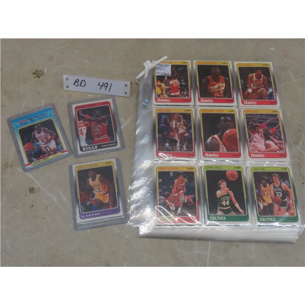 Vtg 1988–1989 Fleer NBA Basketball Card Lot Incl Michael Jordan, Magic, Bird, Kareem