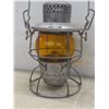 Image 10 : Antq CPR Railroad Lantern w/ Amber Glass, 10" High w/ Handle