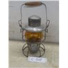 Image 1 : Antq CPR Railroad Lantern w/ Amber Glass, 10" High w/ Handle