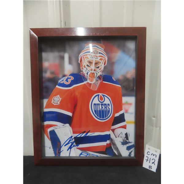Signed Framed Cam Talbot Edmonton Oilers 8" x 10" Photo