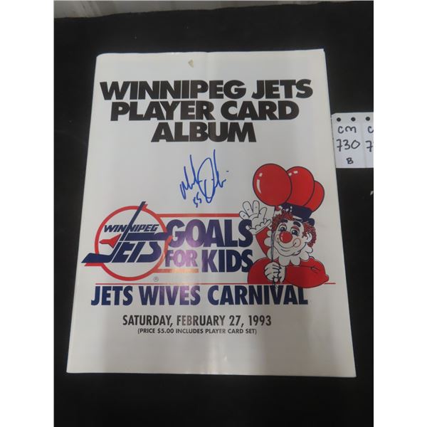 Multiple Signed Winnipeg Jets Player Cards w/ Album