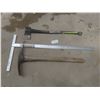 Image 1 : Pick Axe, Yardworks Axe, Aluminum 48" T-Square and Sledge